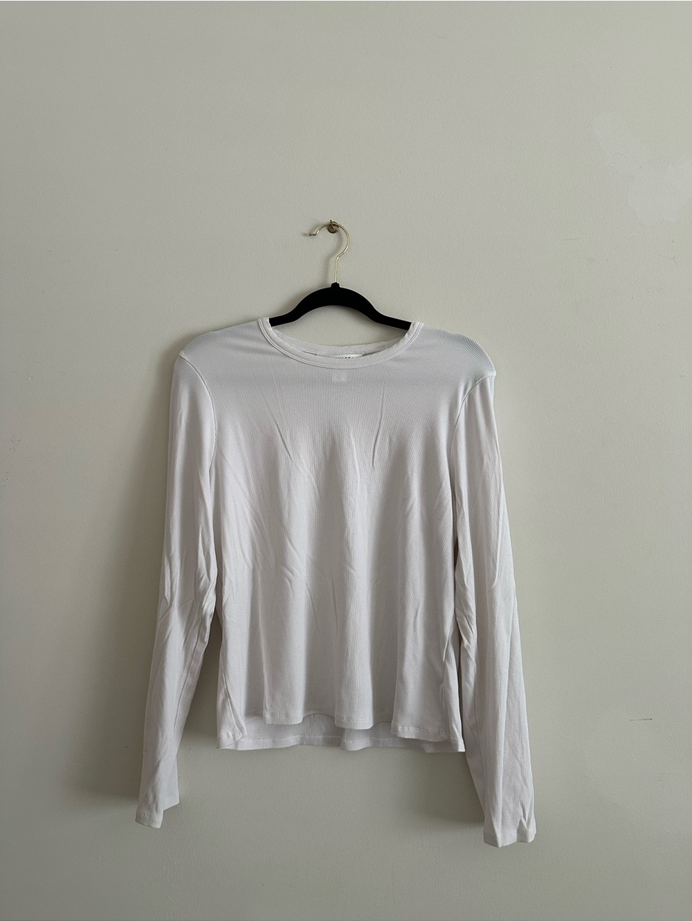 Athleta White Long Sleeve Crew Neck Top